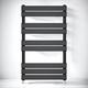 Black Designer Flat Panel Heated Towel Rail Radiator Bathroom Warmer