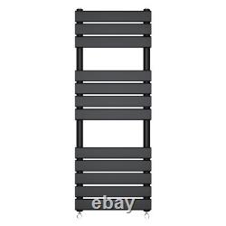 Black Designer Flat Panel Towel Rail Radiator Bathroom Warmer 1200x450 mm