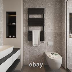 Black Designer Flat Panel Towel Rail Straight Bathroom Radiator Central Heating