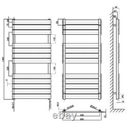 Black Designer Flat Panel Towel Rail Straight Bathroom Radiator Central Heating