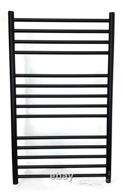 Black Dry Electric Larne Stainless Steel Towel Rails 1000mm High