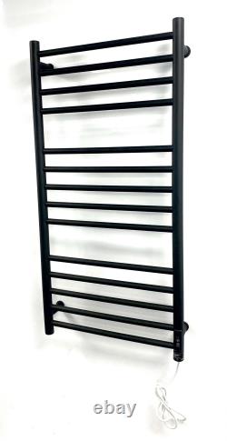 Black Electric Heated Towel Rail Bathroom Radiator 3, 4, 5 & 600mm W x 1000mm H