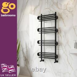 Black Heated Towel Radiator Rail (H)1100mm (W)500mm Heated Bathroom Rad