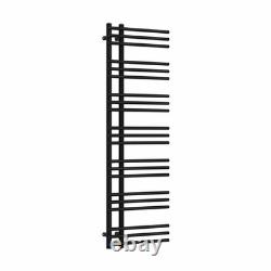 Black Heated Towel Rail 500x1500mm Flat Panel 2205 BTU Central Heating UK