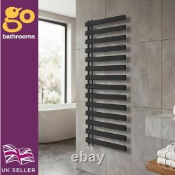 Black Modern Oval Panel Wall Designer Towel Heater Bathroom Radiator 161x50cm
