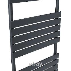 Black Towel Rail Radiator Bathroom Heater Designer Flat Panel Rads 1800x450mm