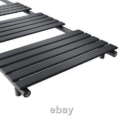 Black Towel Rail Radiator Bathroom Heater Designer Flat Panel Rads 1800x450mm