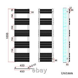 Black Towel Rail Radiator Bathroom Heater Flat Panel Warmer Central Heating Rads