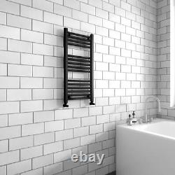 Black Towel Rail Radiator Designer Heated Bathroom Warmer 400mm x 800mm