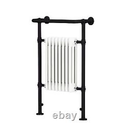 Black and White Traditional Heated Towel Rail Radiator 952 x 659mm BeBa 28292