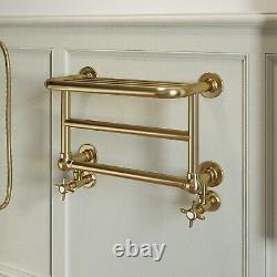 Brass Traditional Heated Towel Shelf Radiator 350 x 550mm- Regent REGB450