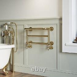 Brass Traditional Heated Towel Shelf Radiator 350 x 550mm- Regent REGB450