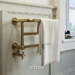 Brass Traditional Heated Towel Shelf Radiator 350 x 550mm- Regent REGB450