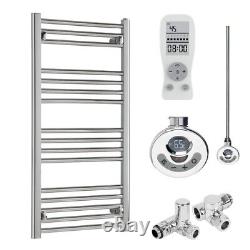 Bray Straight Chrome Heated Towel Rail / Warmer Dual Fuel, Thermostat + Timer
