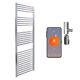 Bray Straight Chrome Wifi Electric Heated Towel Rail + Timer, Thermostat Ip64