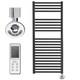 Bray Thermostatic Electric Heated Towel Rail / Bathroom Radiator + Timer, Black