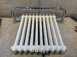 Bromley Traditional Wall Hung Heated Towel Rail Radiator Chrome and White