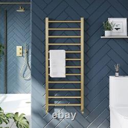 Brushed Brass 1600 x 600mm Bathroom Heated Towel Rail