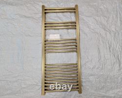 Brushed Brass Bathroom Heated Ladder Towel Warmer Rail Straight Or Angled Valves