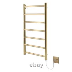 Brushed Brass Electric Heated Towel Rail PTC Bathroom Ladder Radiator Warmer