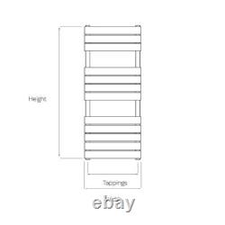 Brushed Brass Flat Bar Designer Heated Towel Rail 1200mmx 500mm (1889 BTUs)