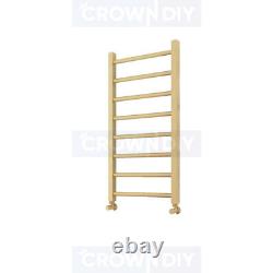 Brushed Brass Heated Towel Rail Bathroom Radiator 22mm Towels Heat 500mm Wide