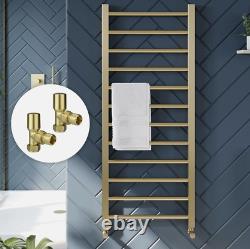 Brushed Brass Heated Towel Rail Straight Bathroom Ladder Radiator Gold 3 Sizes