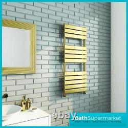 Brushed Brass Towel Rail Bathroom Radiator 500mm x 1200mm Designer