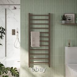 Brushed Bronze 1200 x 500 Heated Towel Warmer Ladder Rail Radiator