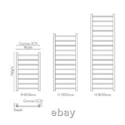 Brushed Bronze 1200 x 500 Heated Towel Warmer Ladder Rail Radiator