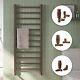 Brushed Bronze Bathroom Straight Heated Towel Rail Radiator & Thermostatic Valve