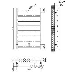 Brushed Bronze Bathroom Straight Heated Towel Rail Radiator & Thermostatic Valve