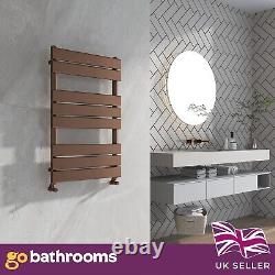 Brushed Bronze Heated Towel Rail Modern Flat Panel Bathroom Radiator 800x500mm