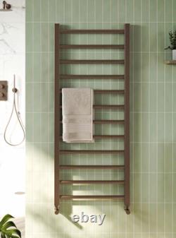 Brushed Bronze Heated Towel Rail. Scudo vibe 500mm W x 1600mm H