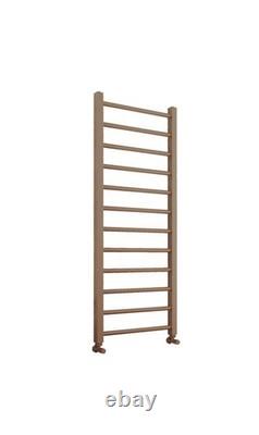 Brushed Bronze Round Bar Designer Heated Towel Rail 500mm x 800mm (597 BTUs)