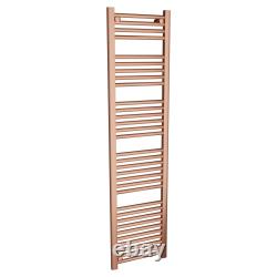 Brushed Copper Towel Rail Radiator Straight Designer Heated Ladder Rails Valves