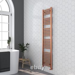 Brushed Copper Towel Rail Radiator Straight Designer Heated Ladder Rails Valves