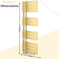 Brushed Gold Bathroom Radiator Heated Designer Towel Rail Teka WC 1400x550mm