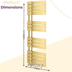 Brushed Gold Bathroom Radiator Heated Designer Towel Rail Teka WC 1400x550mm