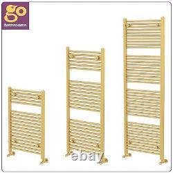 Brushed Gold Bathroom Radiator Vertical Ladder Rail Heated Towel 770 1200 1800