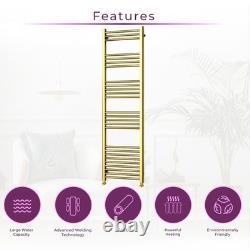Brushed Gold Heated Towel Rail Radiator 1600x500mm Straight Ladder Bathroom
