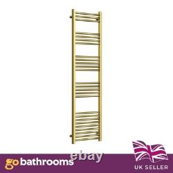 Brushed Gold Heated Towel Rail Radiator 1600x500mm Straight Ladder Bathroom
