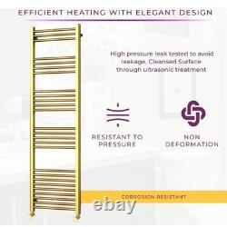 Brushed Gold Heated Towel Rail Radiator 1600x500mm Straight Ladder Bathroom
