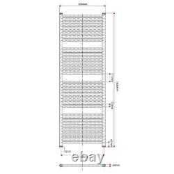 Brushed Nickel Bathroom Heated Towel Rail Radiator Straight Ladder Rad 1200x400