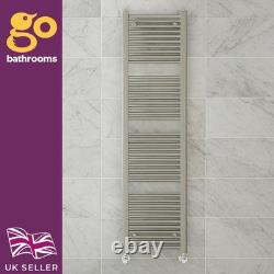 Brushed Nickel Bathroom Heated Towel Rail Radiator Straight Ladder Rad 1800x500
