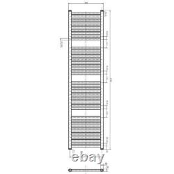 Brushed Nickel Bathroom Heated Towel Rail Radiator Straight Ladder Rad 1800x500