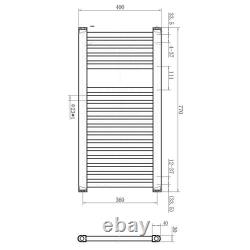 Brushed Nickel Bathroom Radiator Copper Ladder Rail Heated Towel 770 1200 1800