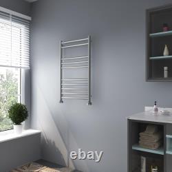 Brushed Stainless Steel Heated Towel Rail Ladder Bathroom Radiators (8 Sizes)