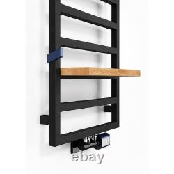 CLEARANCE Heated Towel Rail TERMA GRID Matt Black 990hx500w mm