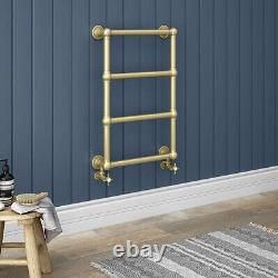 Chatsworth Traditional 498 x 748 Brushed Brass Wall Mounted Heated Towel Rail